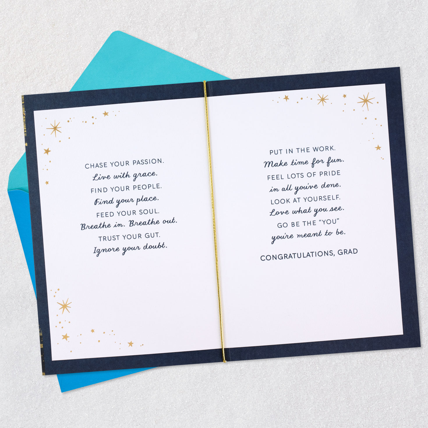 Sparkly Shooting Star Graduation Card Open Card with Envelope image number 4