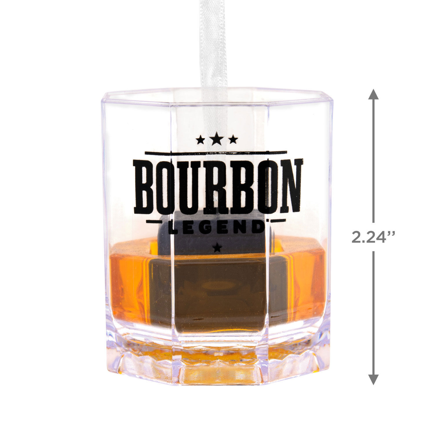 Bourbon Legend Lowball Glass Christmas Ornament measurement image number 3