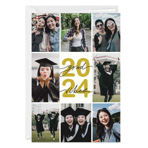 2024 Grad Vibes Folded Graduation Photo Card, , large image number 1