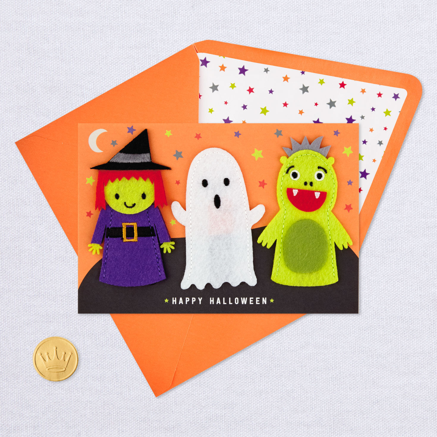 Happy Halloween Card With Felt Finger Puppets, , large image number 6