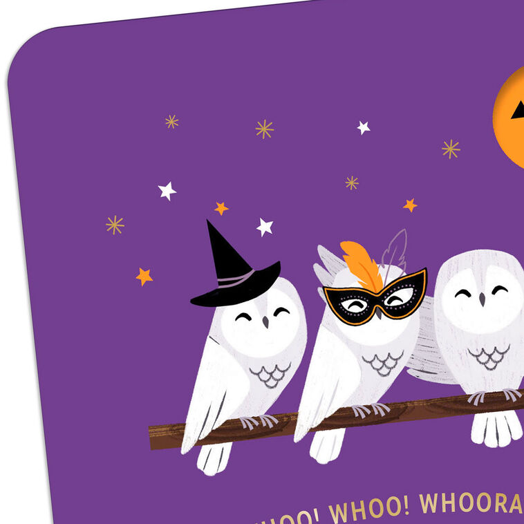 Happy-Go-Party Owls Halloween Card, , large image number 4