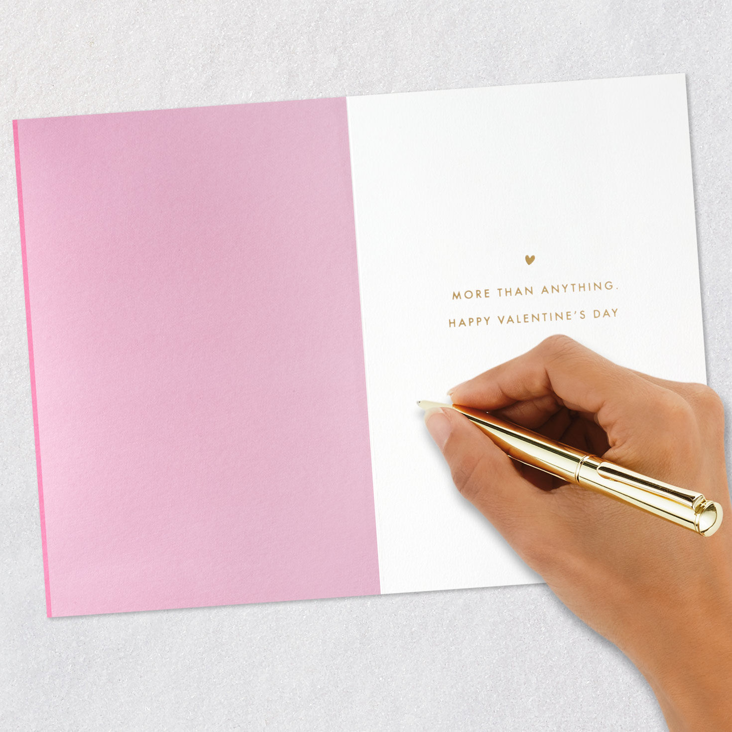 Confetti Hearts on Pink Valentine's Day Card Signing card image number 7