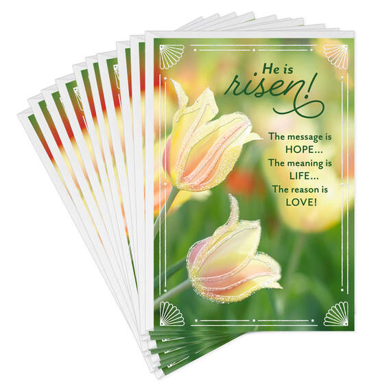 Field of Tulips Religious Easter Cards, Pack of 10