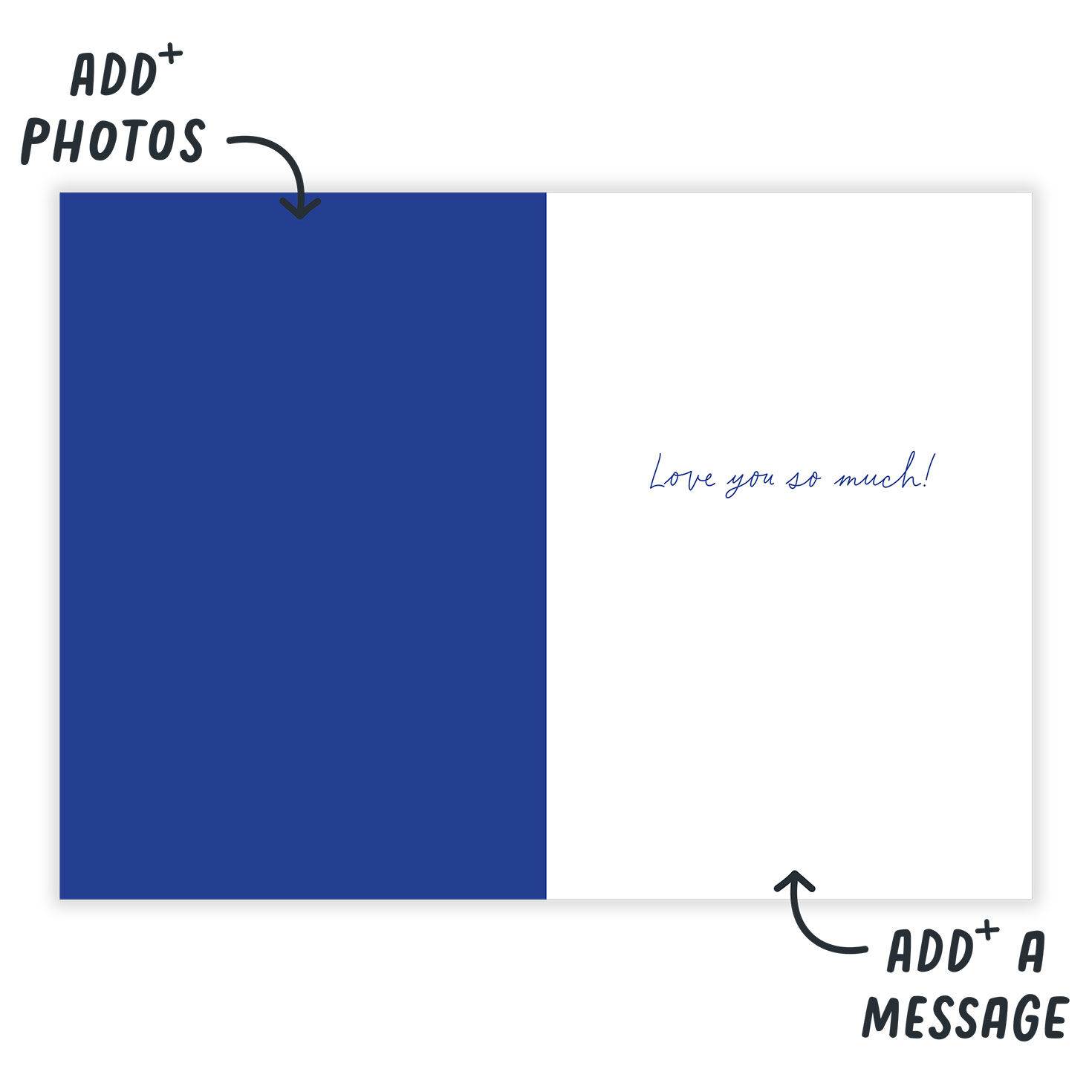 Illustrated Frame Gallery Personalized Love Card Open Card indicating personalization image number 3