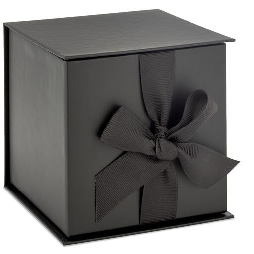 4.3" Small Black Gift Box With Shredded Paper Filler, 