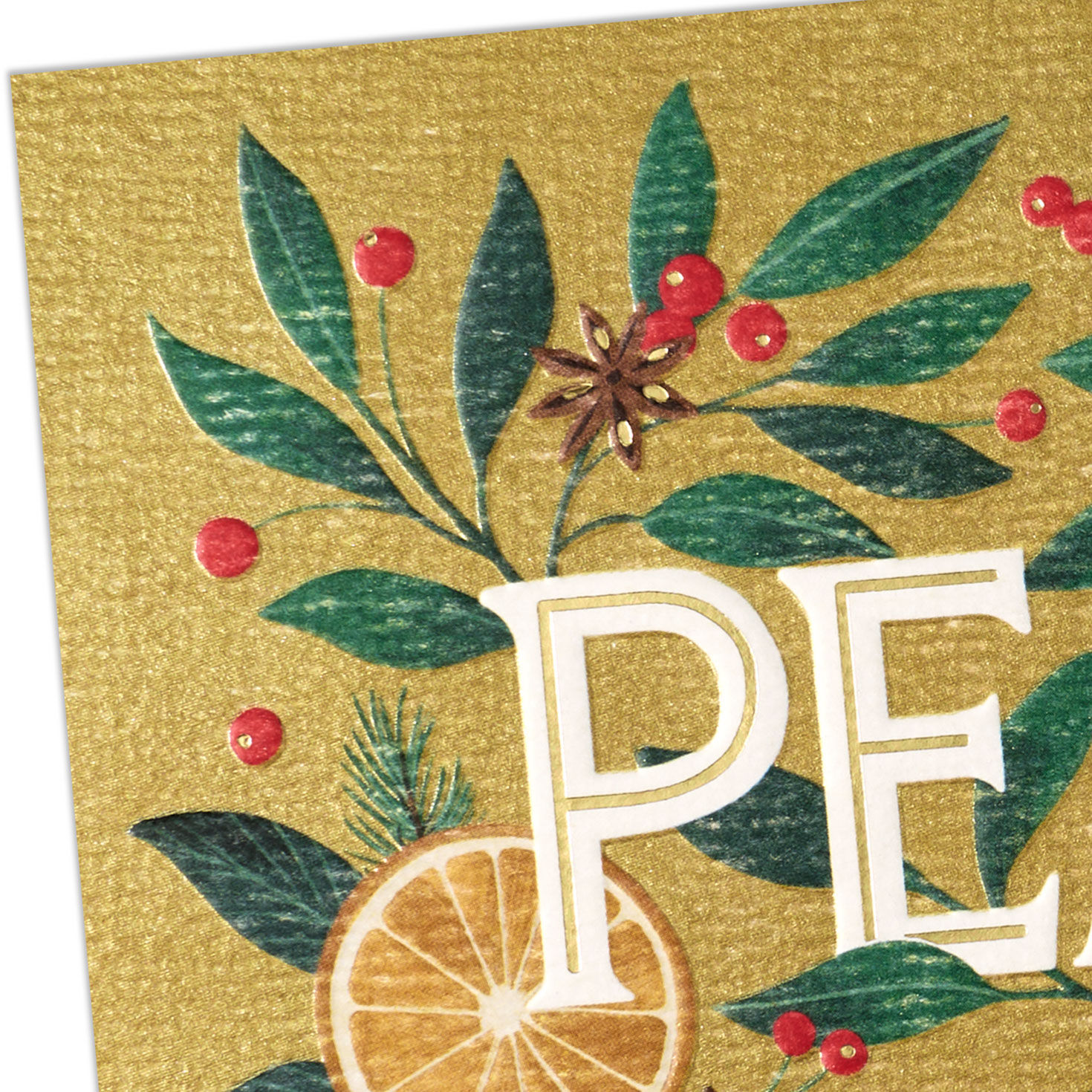 Oranges, Star Anise and Holly Christmas Card Card Front Detail image number 4