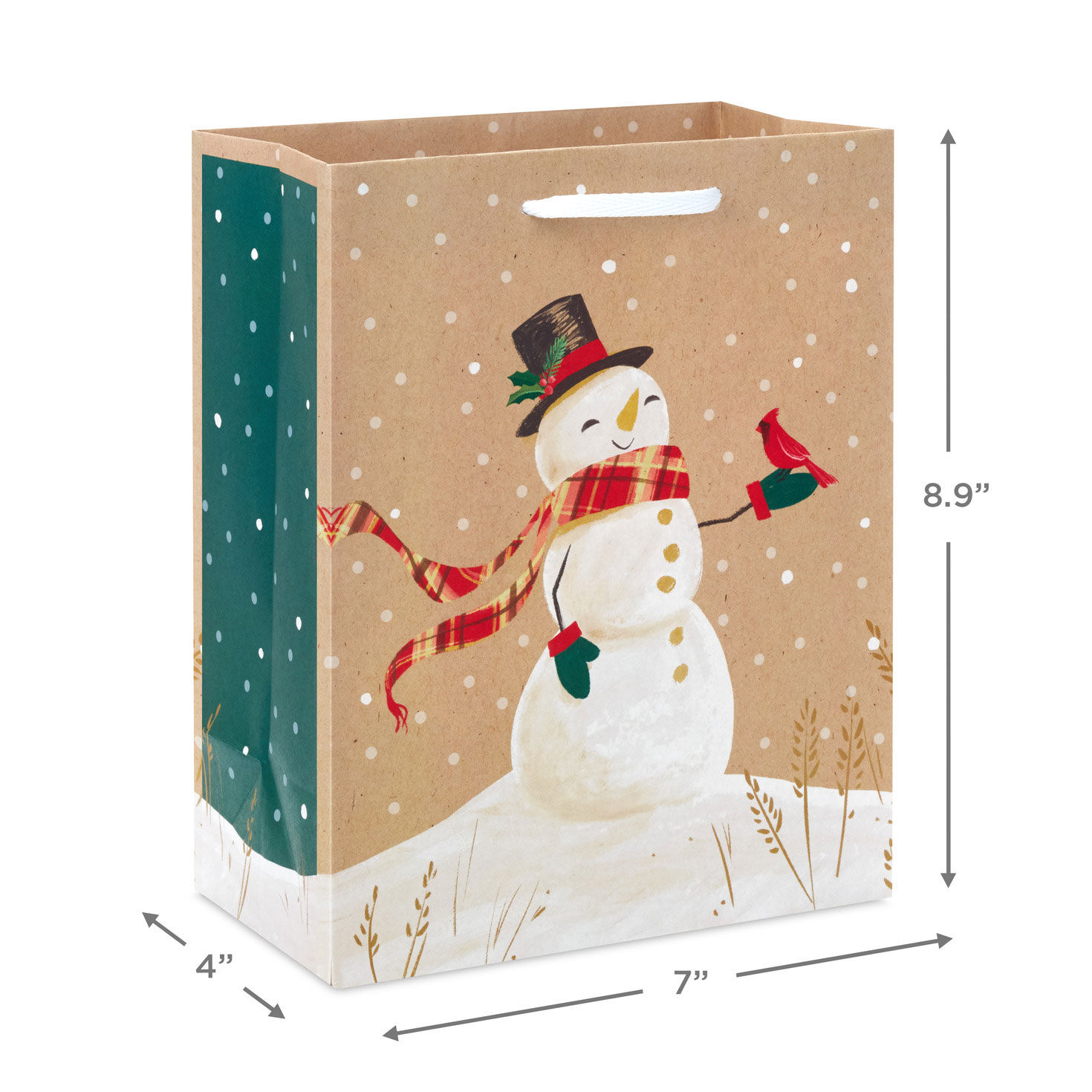 Santa, Snowman, Poinsettias Medium Gift Bag Bundle measurement image number 3