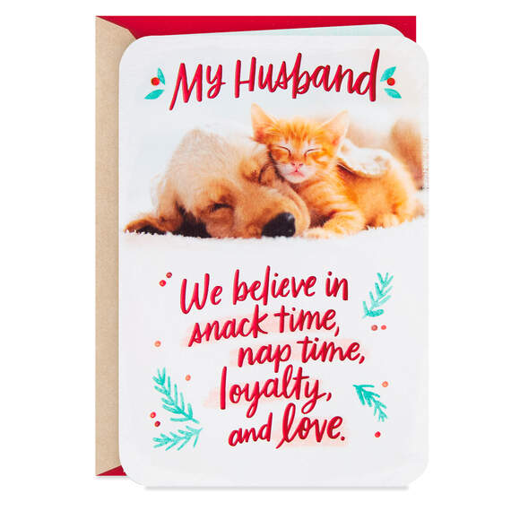 We Believe in Snack Time and Nap Time Christmas Card for Husband