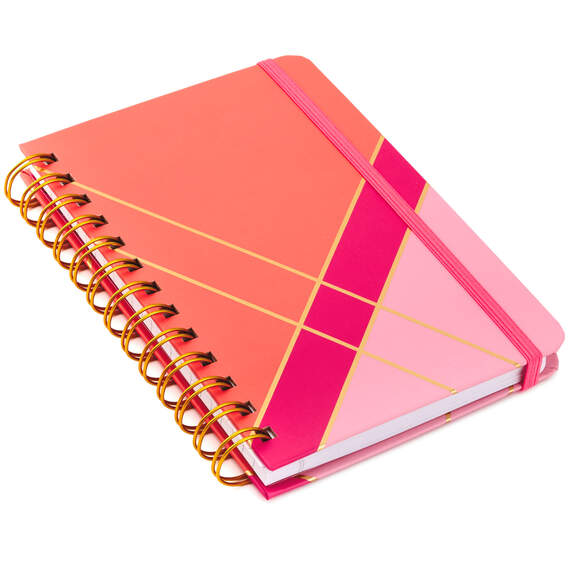 Coral and Pink Color Block Spiral Notebook