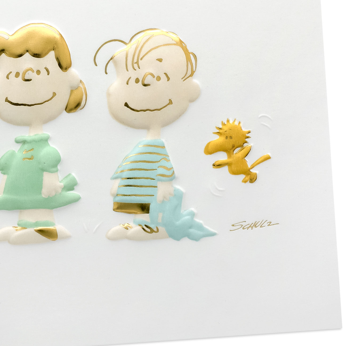 Peanuts Gang Stylized Gold Blank Card Card Front Detail image number 3