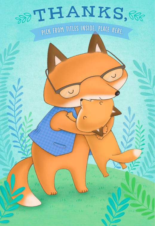 Illustrated Foxes Pick-a-Title Father's Day Card for Grandpa, , large image number 1