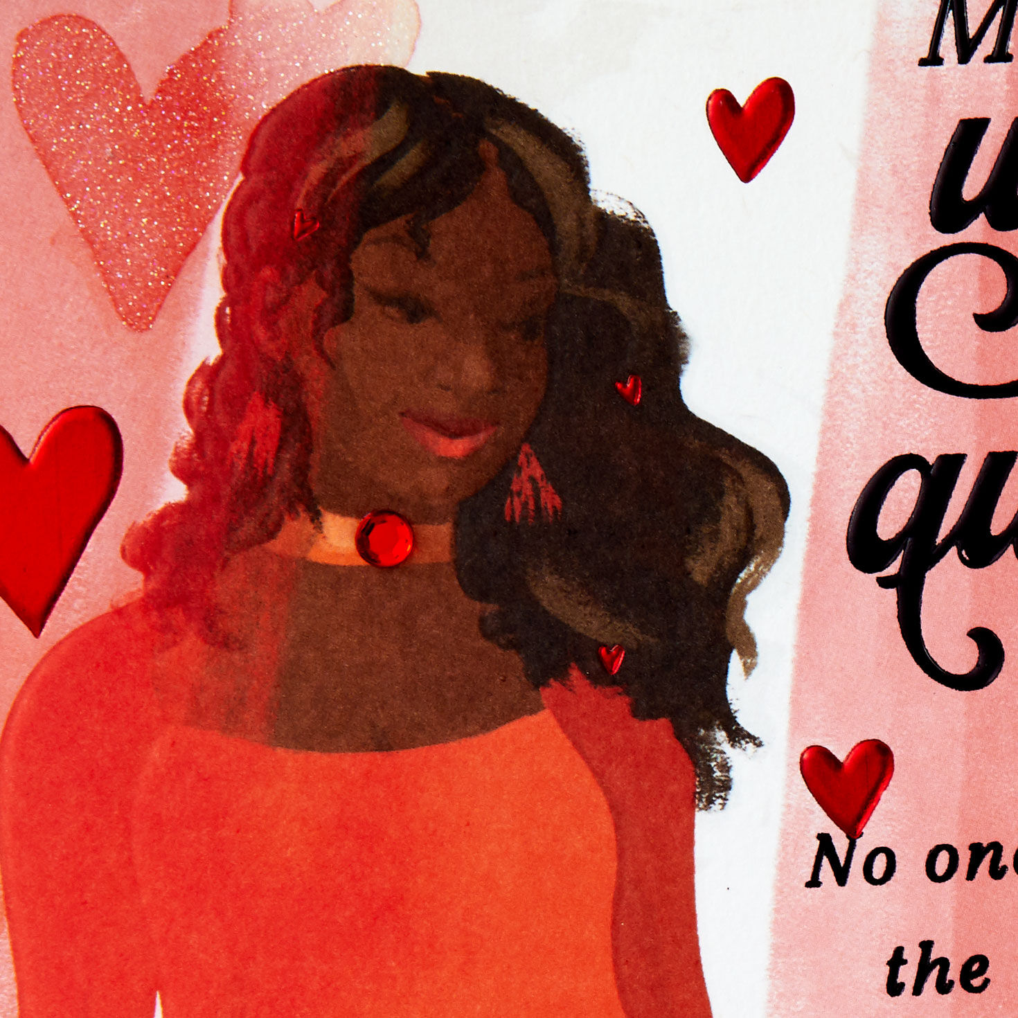 Glamorous Black Queen Wife Valentine's Day Card Card Front Detail image number 5