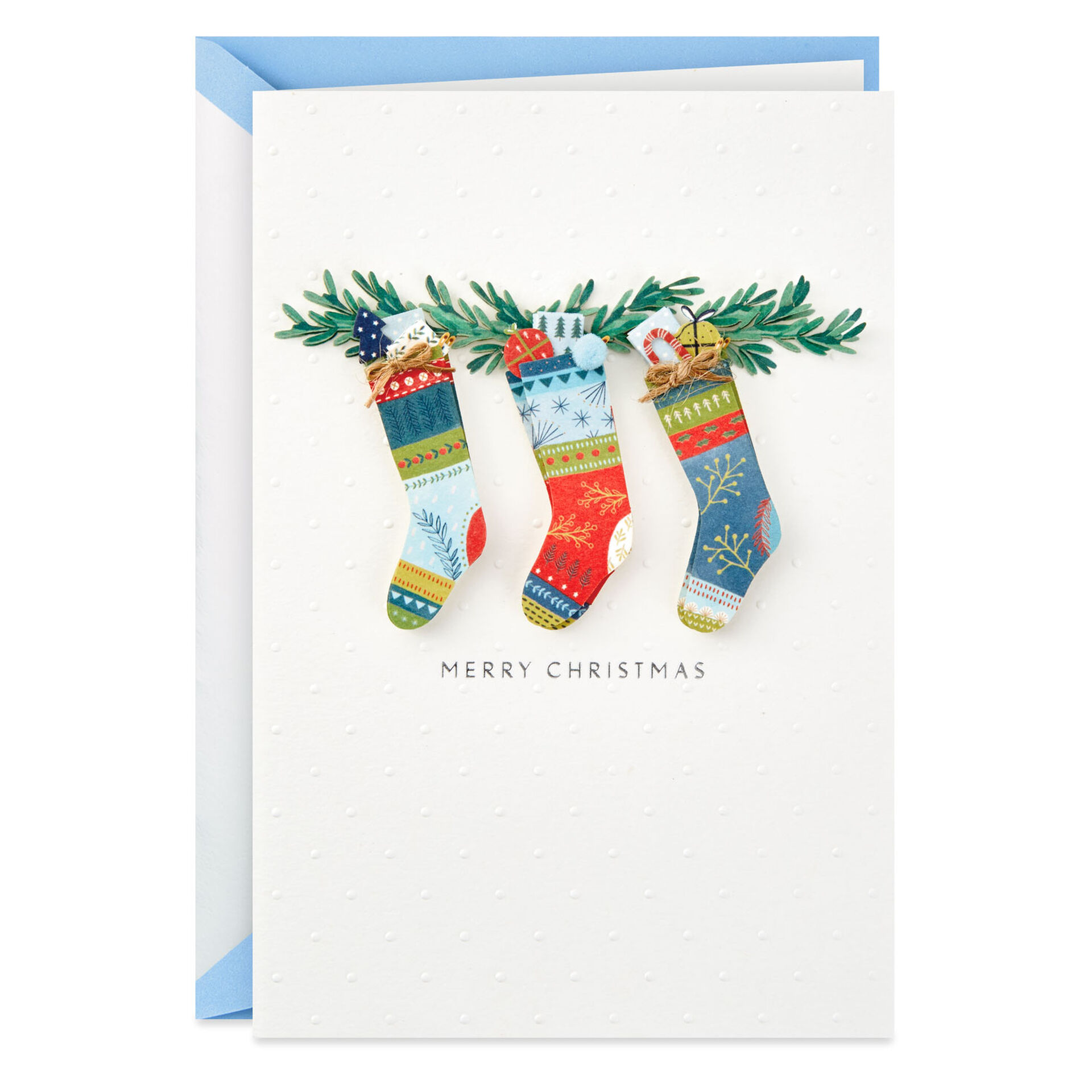 Cute Knitted Stockings Christmas Card Greeting Cards Hallmark