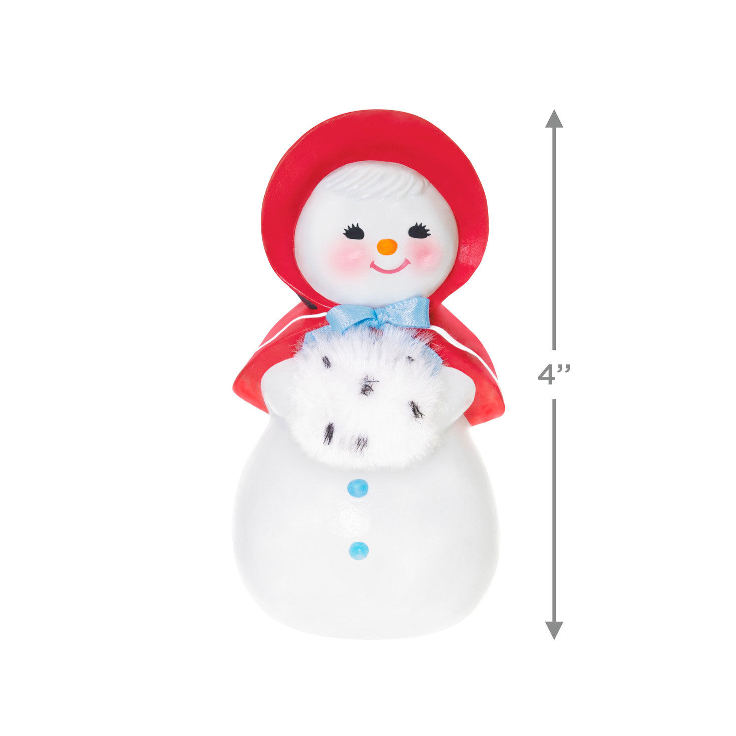 Snow Lady in Red Bonnet Keepsake Ornament measurement image number 3