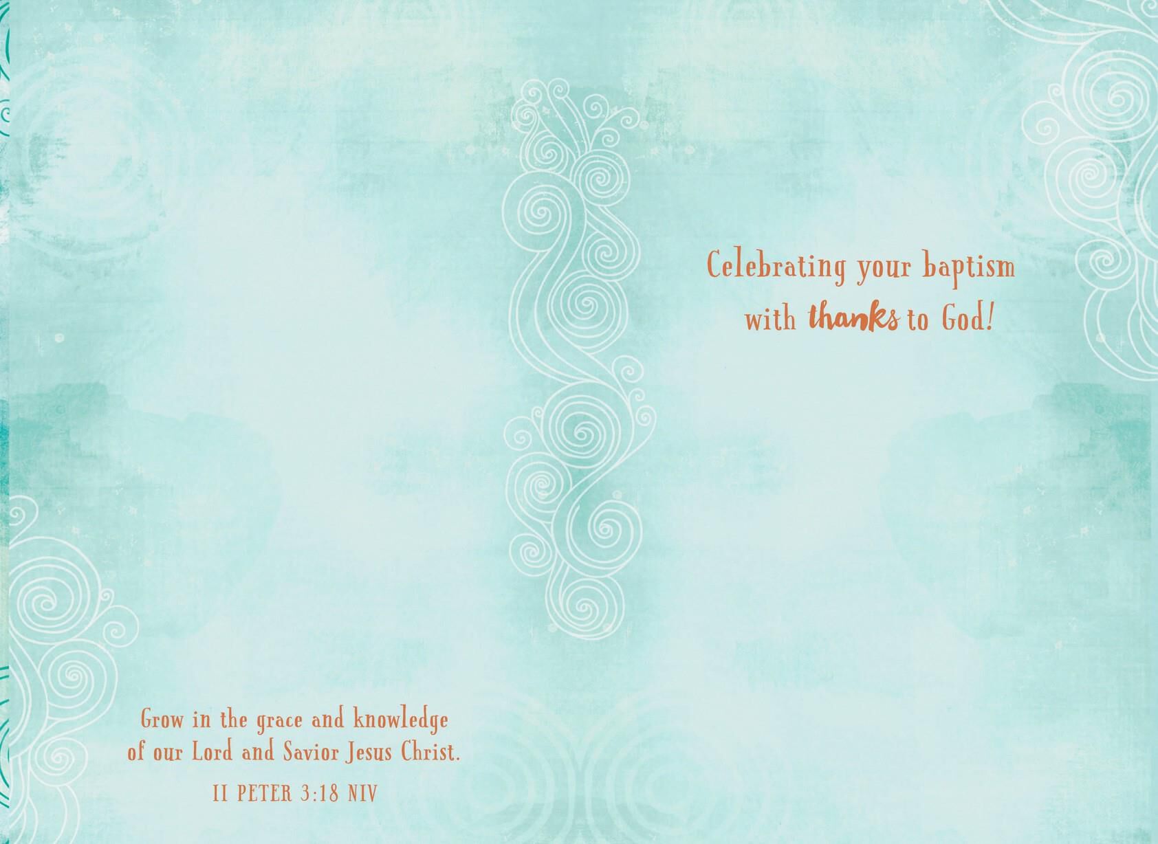 Scroll Art Baptism Card