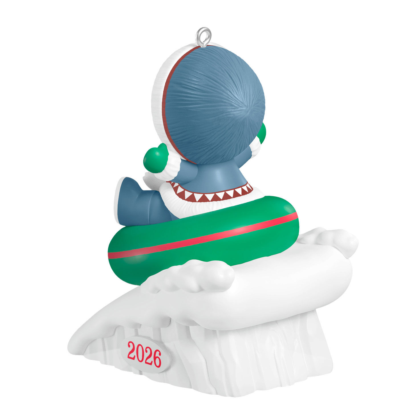 Eskimo Tubing With Bear Keepsake Ornament Back image number 6
