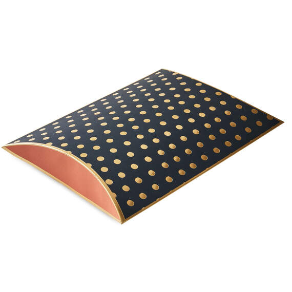 Gold Dots on Black Pillow Box, , large image number 1