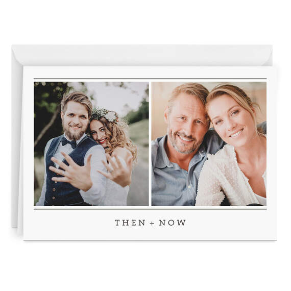 Personalized Black Lines on White Photo Card