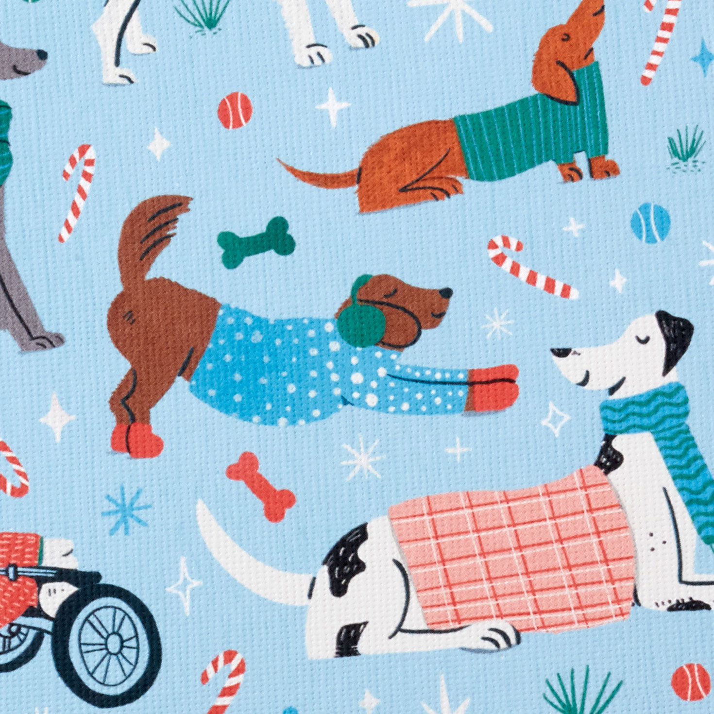 Festive Dogs on Blue Packaged Christmas Cards, Set of 5, , large image number 5