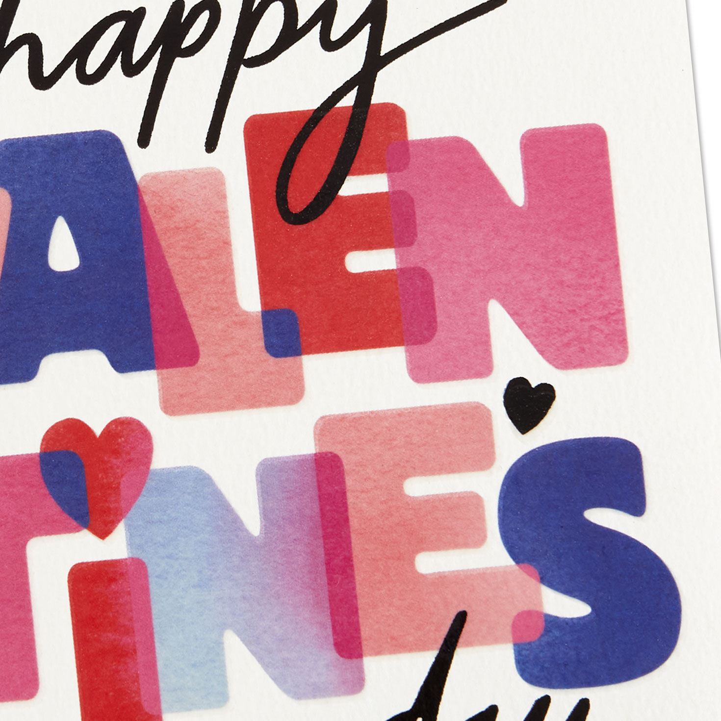 Colorful Lettering Happy Valentine's Day Card Card Front Detail image number 4