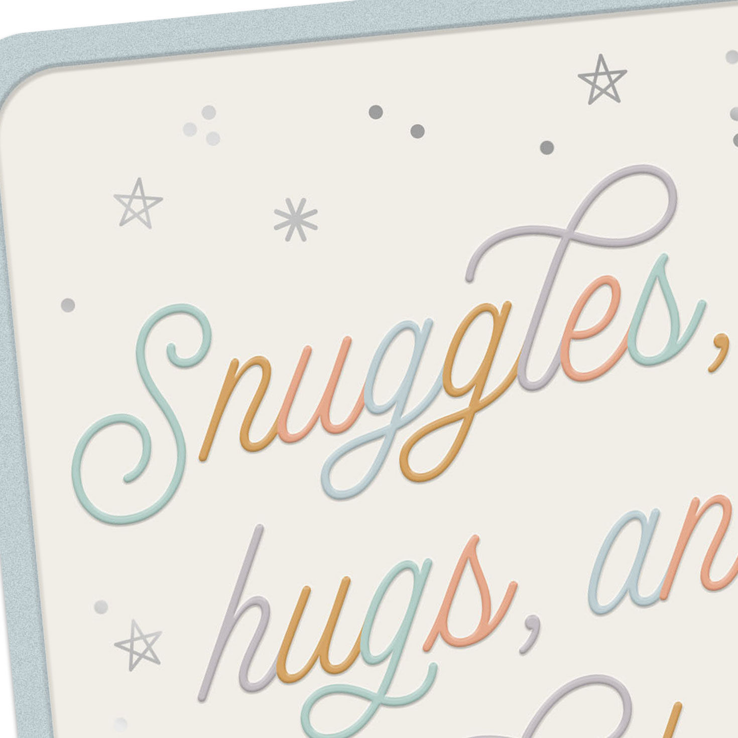 Colorful Script and Stars Religious Baby Shower Card Card Front Detail image number 5