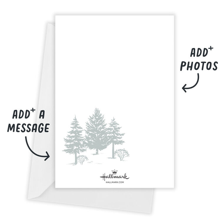 Snowy Red Truck Flat Christmas Photo Card, , large image number 2