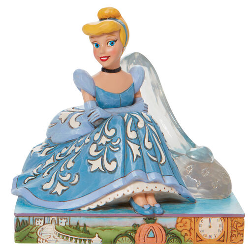 Jim Shore Disney Cinderella and Glass Slipper Figurine, 5.3", 