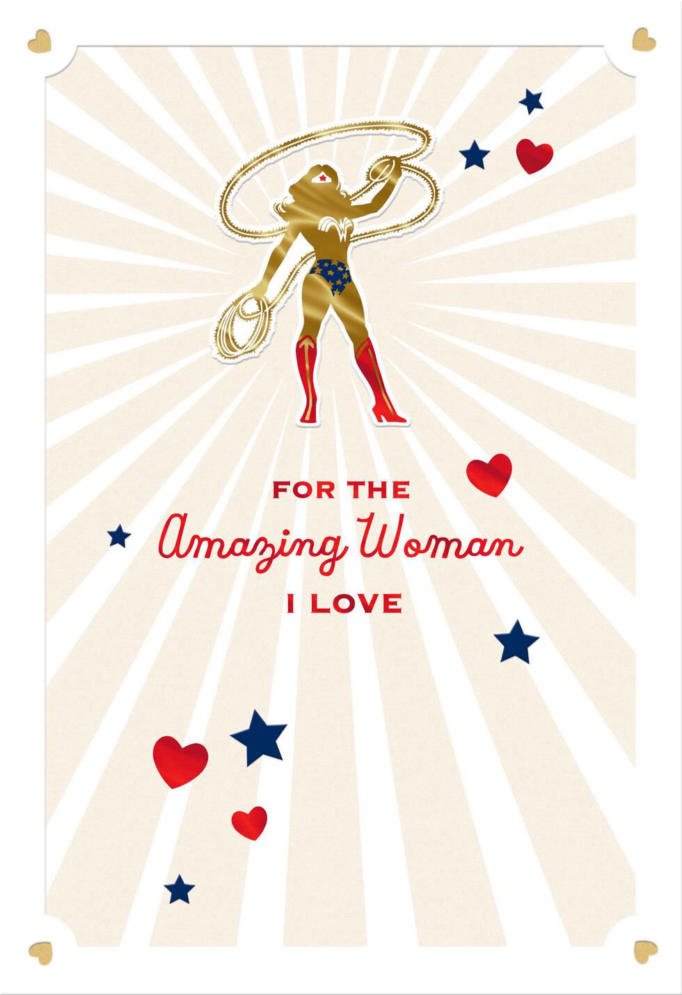 Wonder Woman™ Amazing Valentine's Day Card for Her