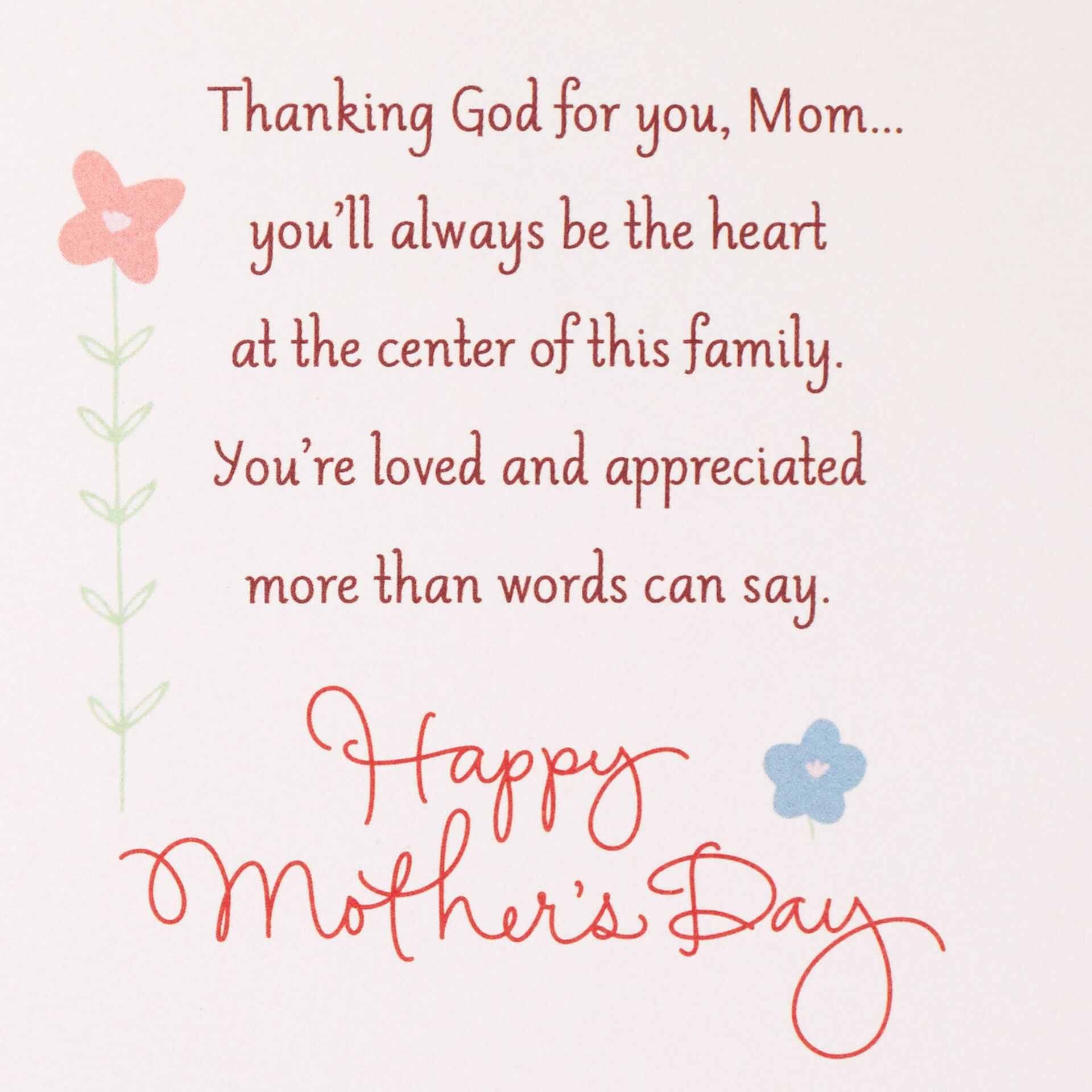 Thanking God for You Religious Mother's Day Card for Mom - Greeting ...