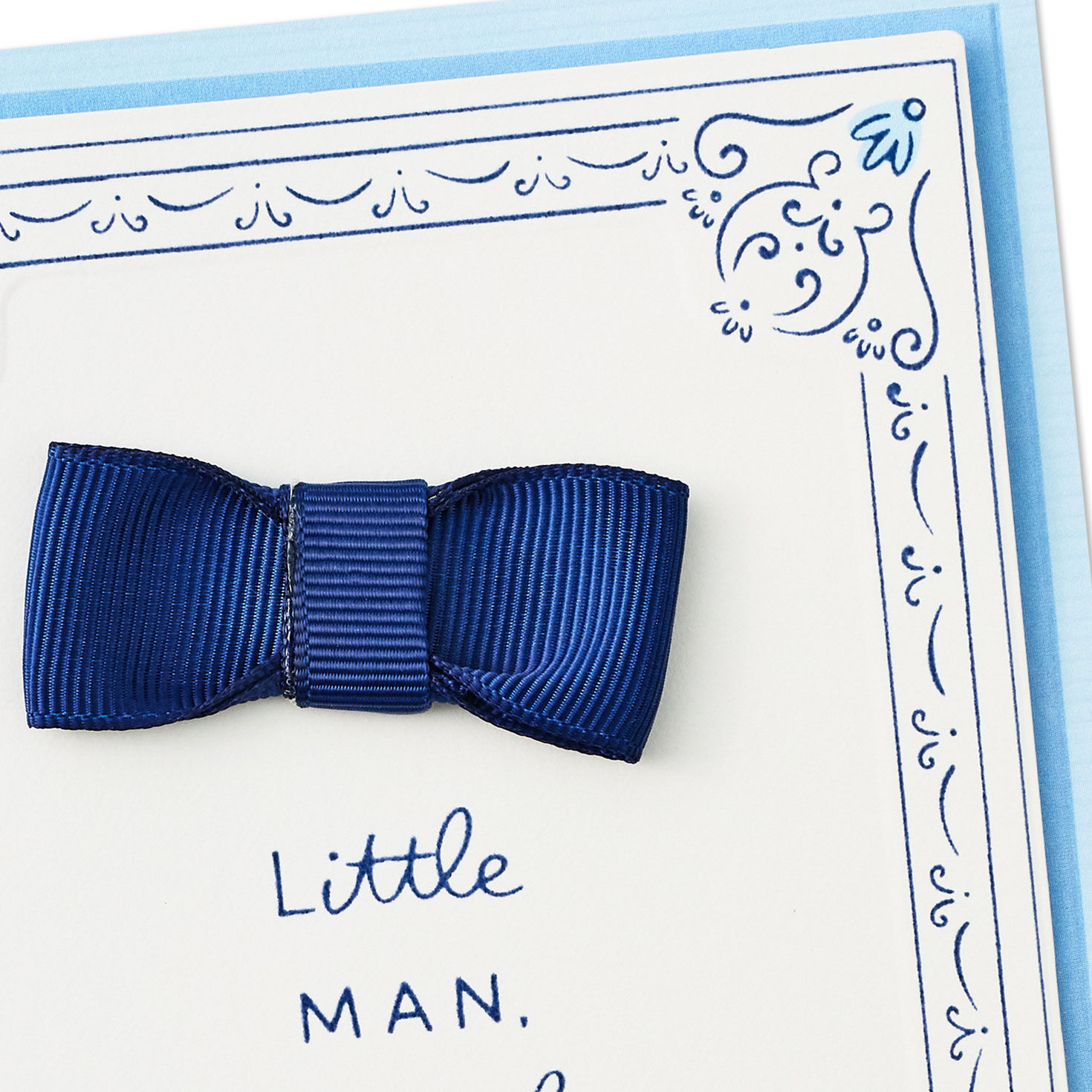 Little Man Blue Bow New Baby Boy Card Card Front Detail image number 4