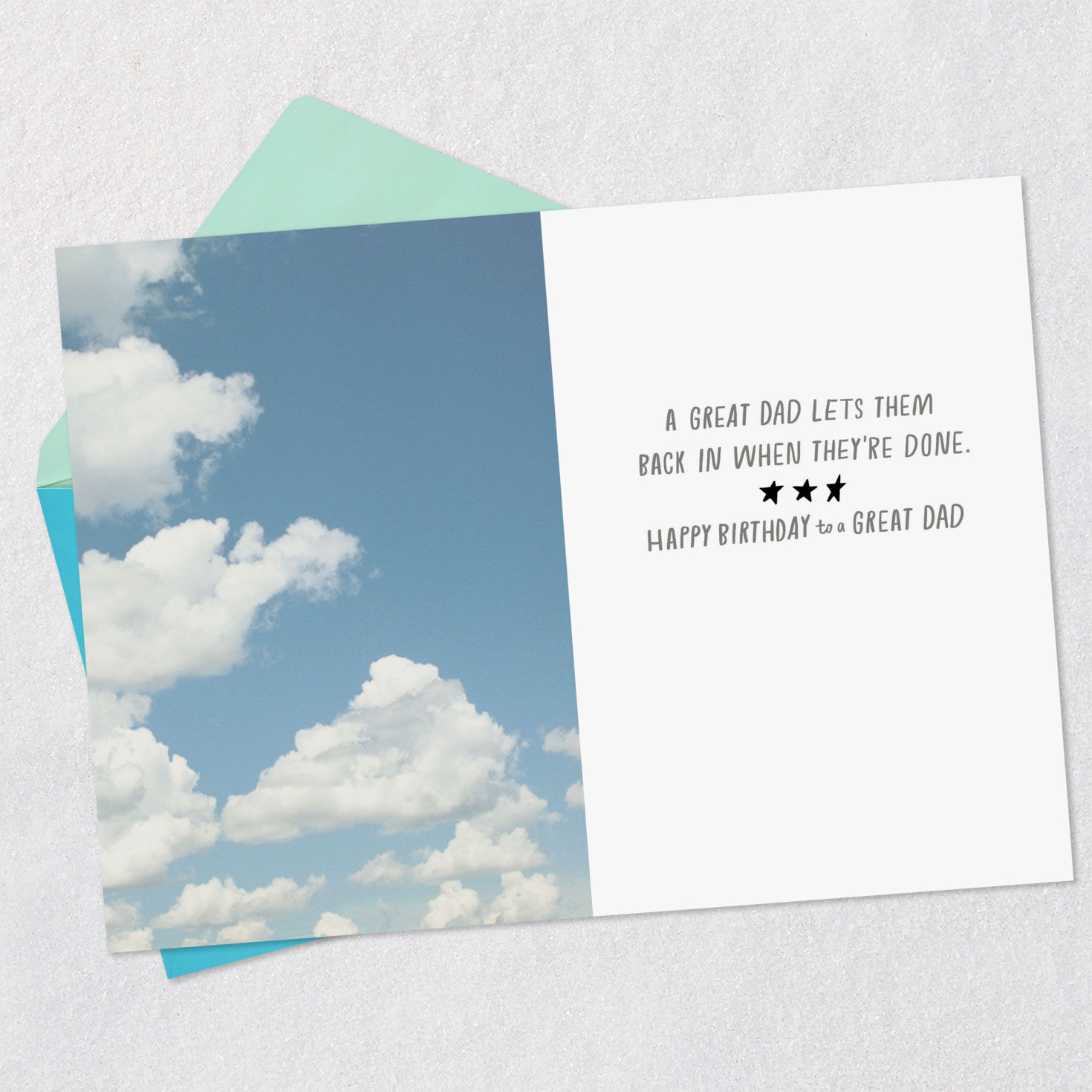 Children Swinging Funny Birthday Card for Dad Open card with envelope image number 3