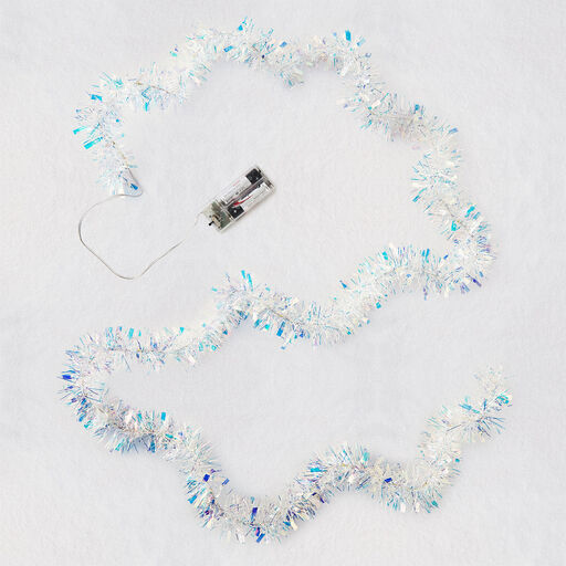 Miniature Decorative Tinsel Christmas String Lights, 9.5', 