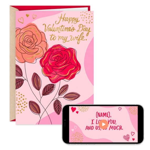 Love Us, Love You Video Greeting Valentine's Day Card for Wife, , large image number 1