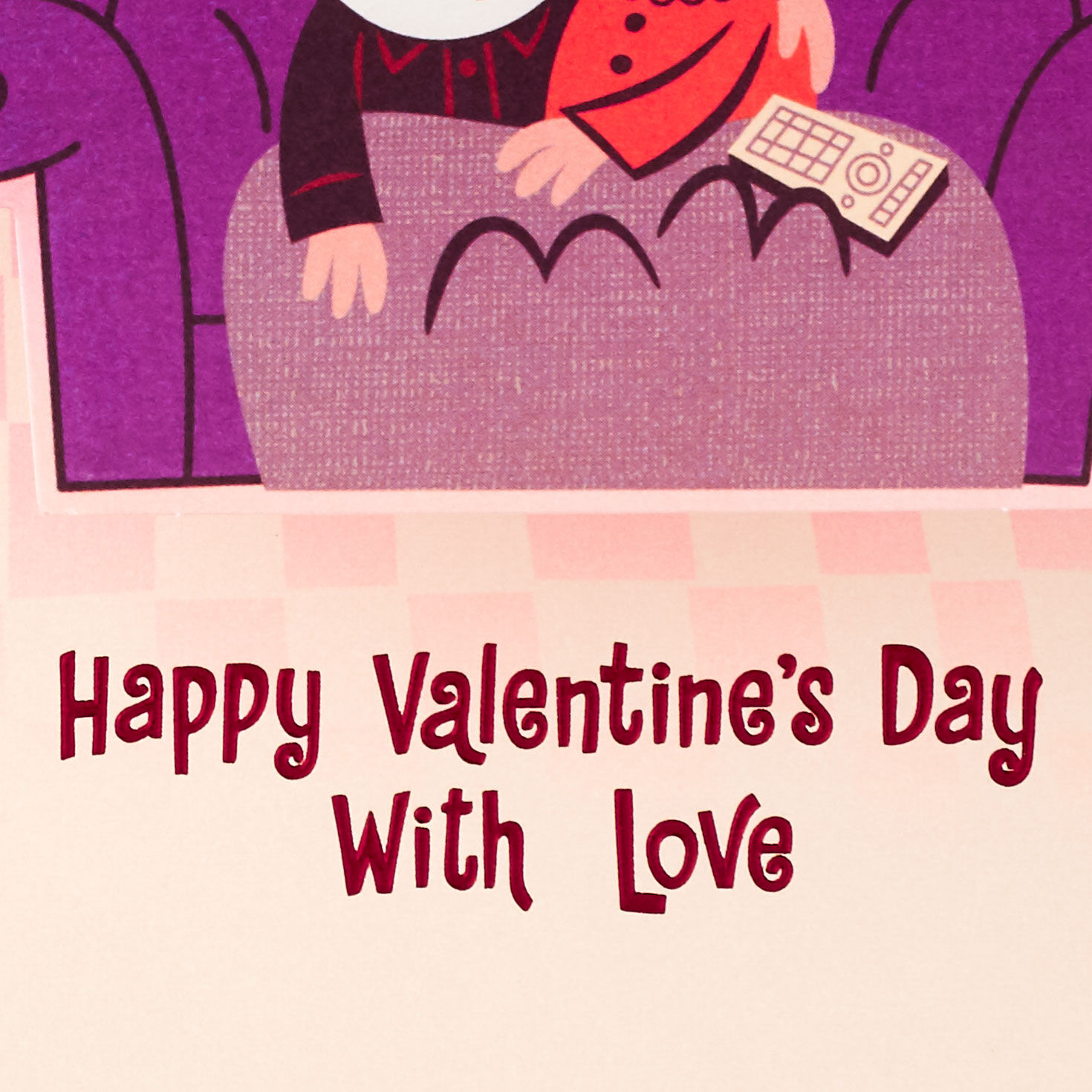 Couple Asleep on Couch Pop-Up Valentine's Day Card Sentiment image number 3