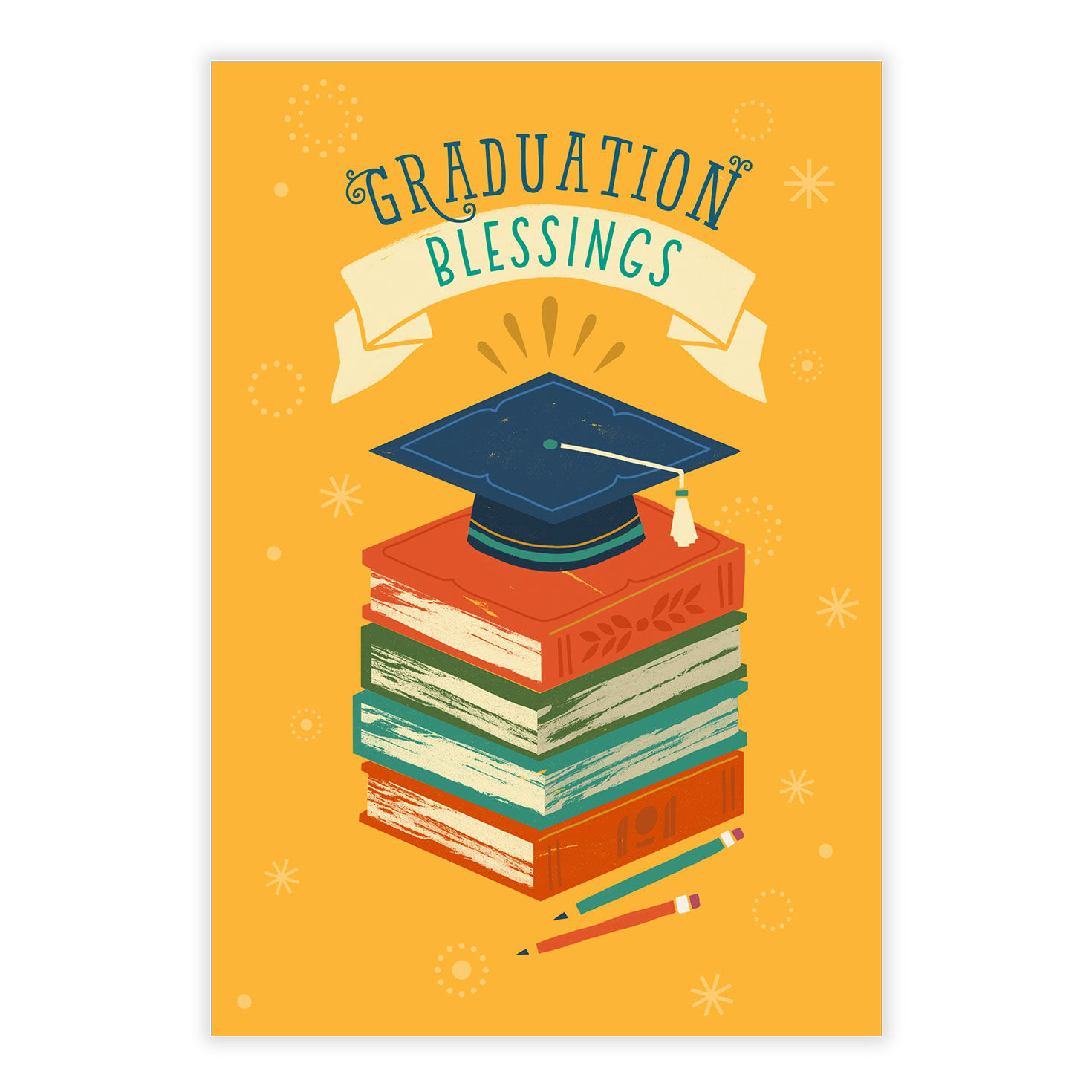 Stack of Books Personalized Grad Card front image number 2