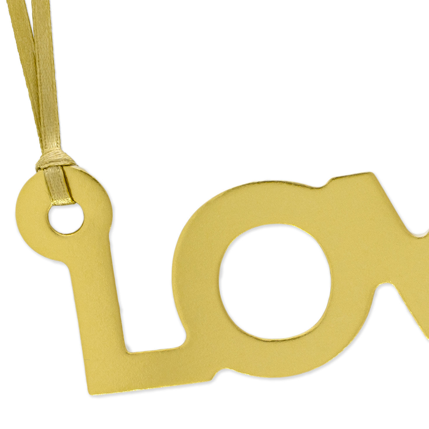Love Die-Cut Gold Gift Trim With Ribbon Hanger upclose view image number 4