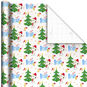Peanuts® Santa Snoopy and Woodstock on White Christmas Wrapping Paper Roll, 25 sq. ft., , large image number 1
