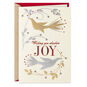 Gold and Silver Birds and Holly Christmas Card Card Front image number 1