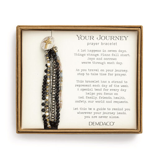 Demdaco Your Journey Layered Black Prayer Bracelet, 