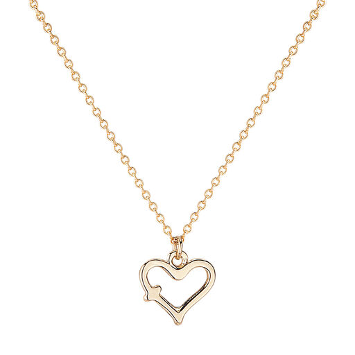 Roman Gold Cross Heart Necklace for Kids, 