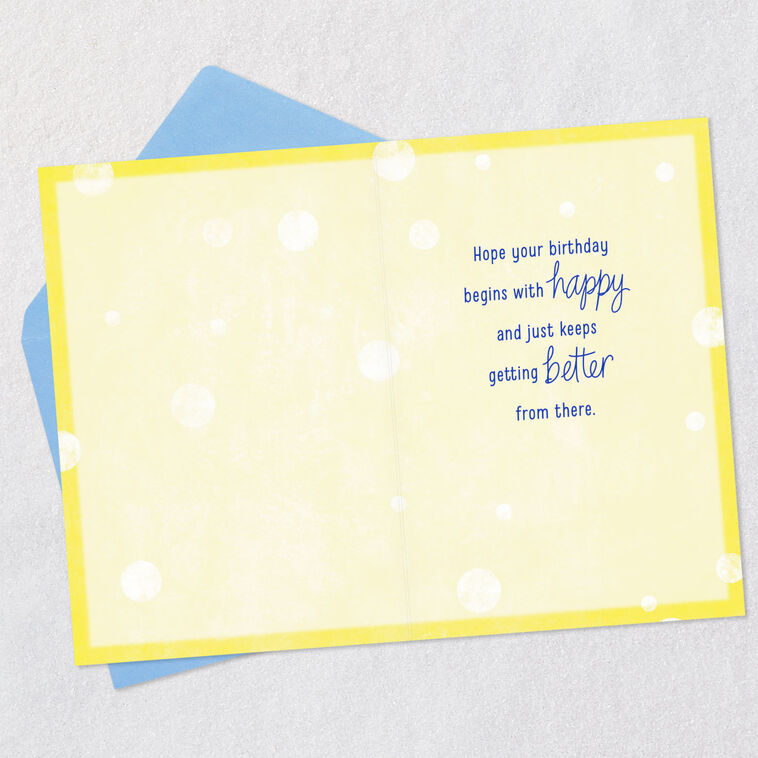 Tiered Cake With Candles Happy Birthday Card Open card with envelope image number 3
