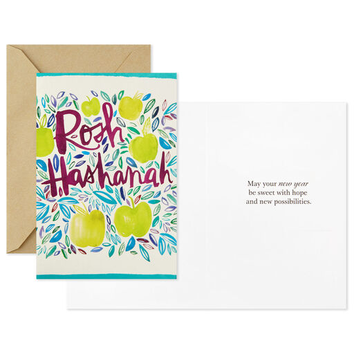 Apples and Leaves Rosh Hashanah Cards, Pack of 6, 