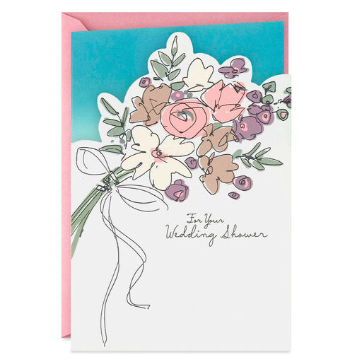 May Love Fill Your Hearts Wedding Shower Card, 