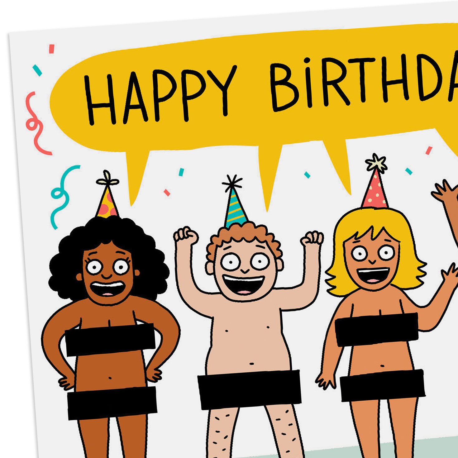 Funny Nudity Pun Happy Birthday Card Card Front Detail image number 4
