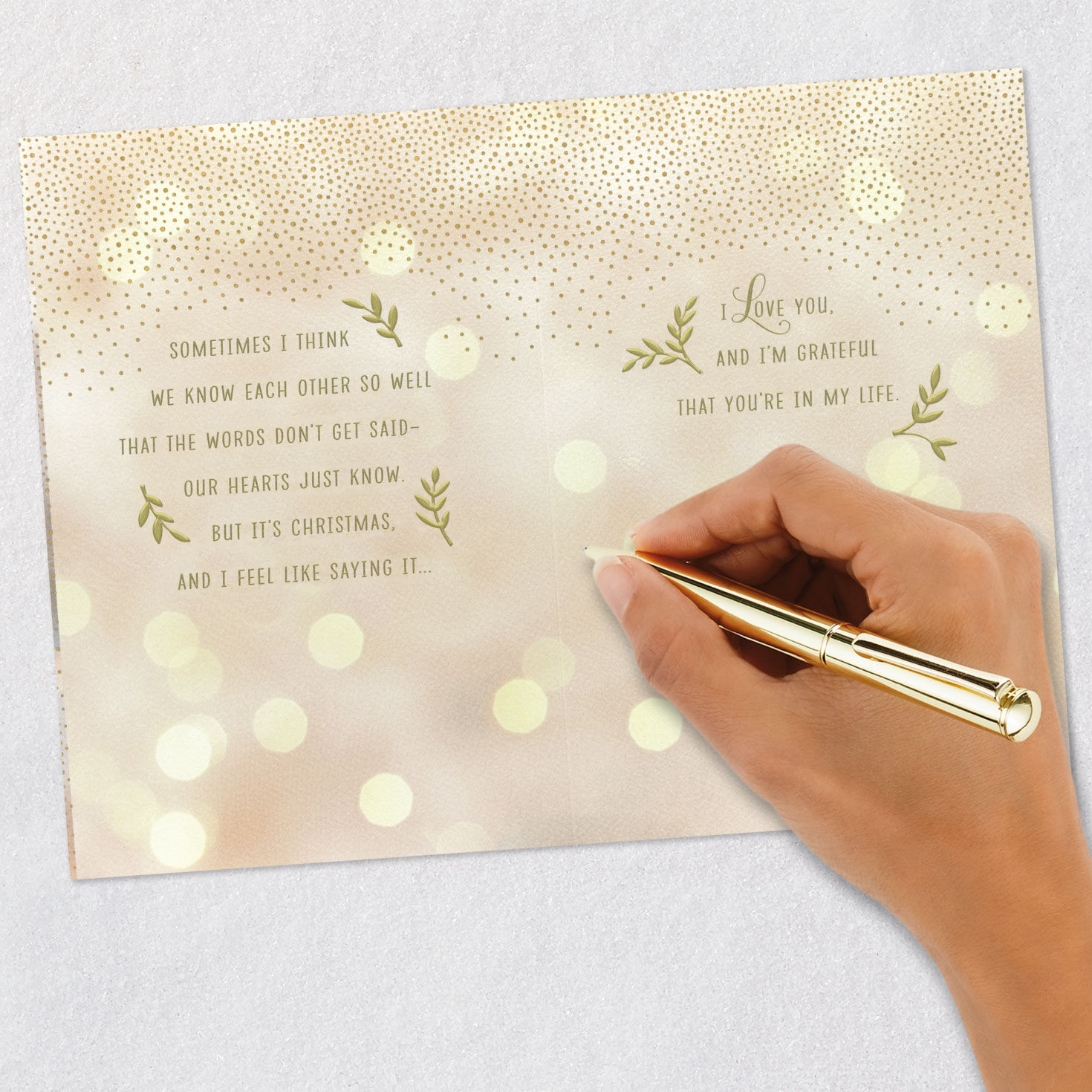 Shiny Gold Bokeh Lights Sister Christmas Card Signing card image number 7