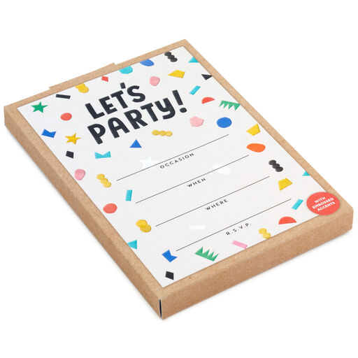 Colorful Confetti Party Invitations, Pack of 20, 