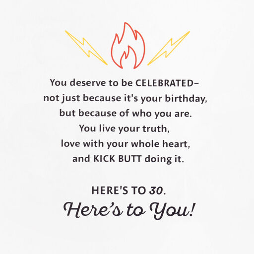 30 Killin' It Musical 30th Birthday Card With Light, 
