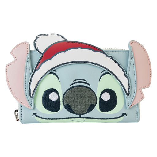 Loungefly Santa Stitch Holiday Zip-Around Wallet, 