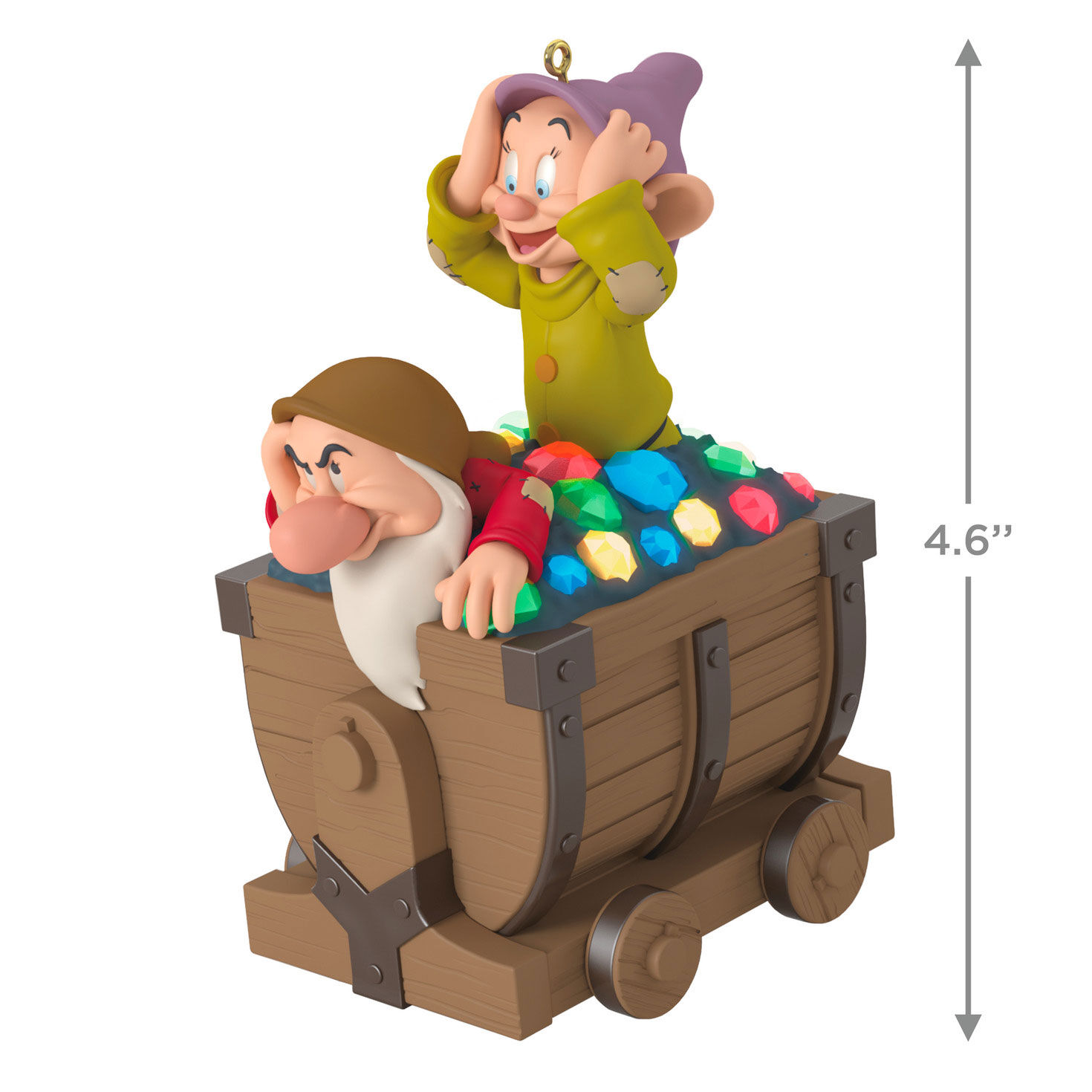 Snow White Dwarfs in Mine Cart Keepsake Ornament measurement image number 3