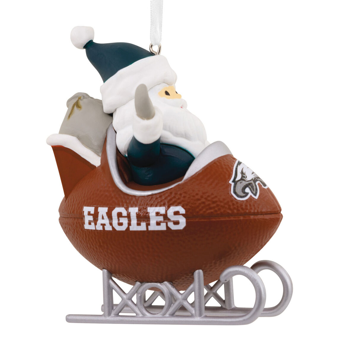 NFL Philadelphia Eagles Santa Football Sled Hallmark Ornament Gift